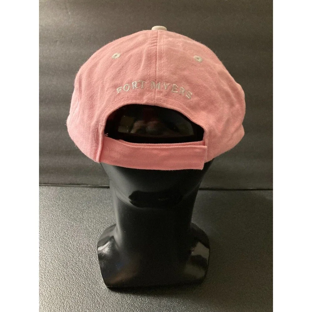 FORT MYERS, FLORIDA SOUVENIR TOURIST BASEBALL CAP HAT PINK/WHITE OSFM - Picture 2 of 4
